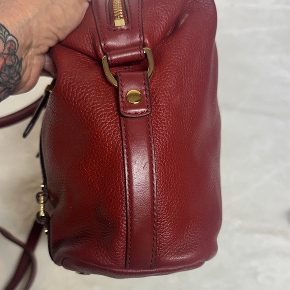 Michael Kors Burgundy pebbled Leather Satchel - Crossbody - Picture 4 of 16